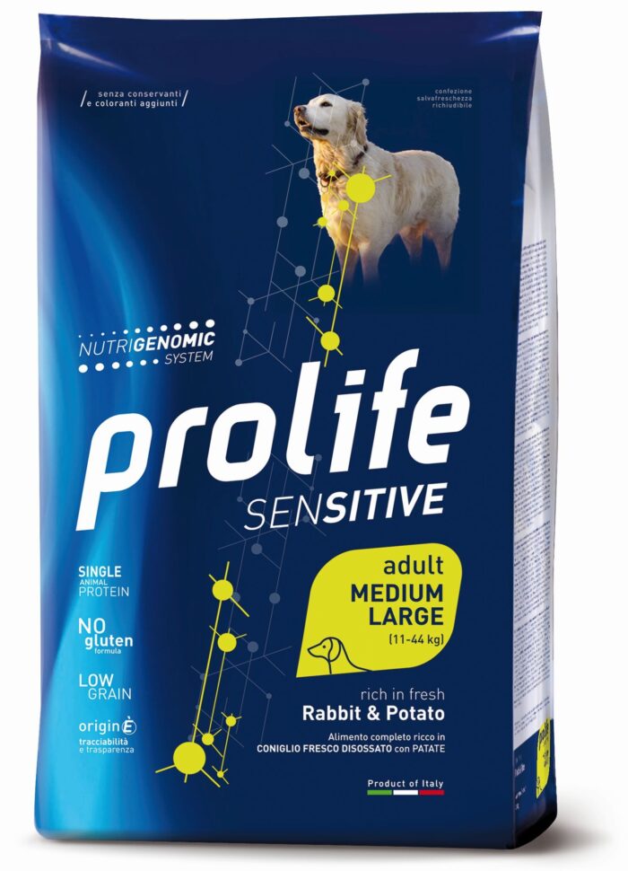 DOG PROLIFE SENSITIVE RABBIT&POTATO MEDIUM:LARGE 2,5 KG