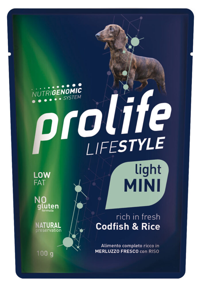 DOG PROLIFE WET LIFESTYLE LIGHT CODFISH & RICE - busta 100 gr